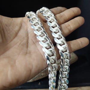 16 mm kinketting, zilveren herenketting, 999 zilveren ketting, handgemaakte sieraden.