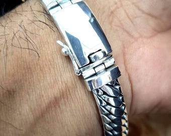 Heavy 999 Solid Silver snake Chain Bracelet - 12mm