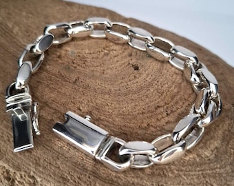 14 Mm Handmade 999 Silver Anchor Bracelet: Heavy Link Chain - Etsy UK