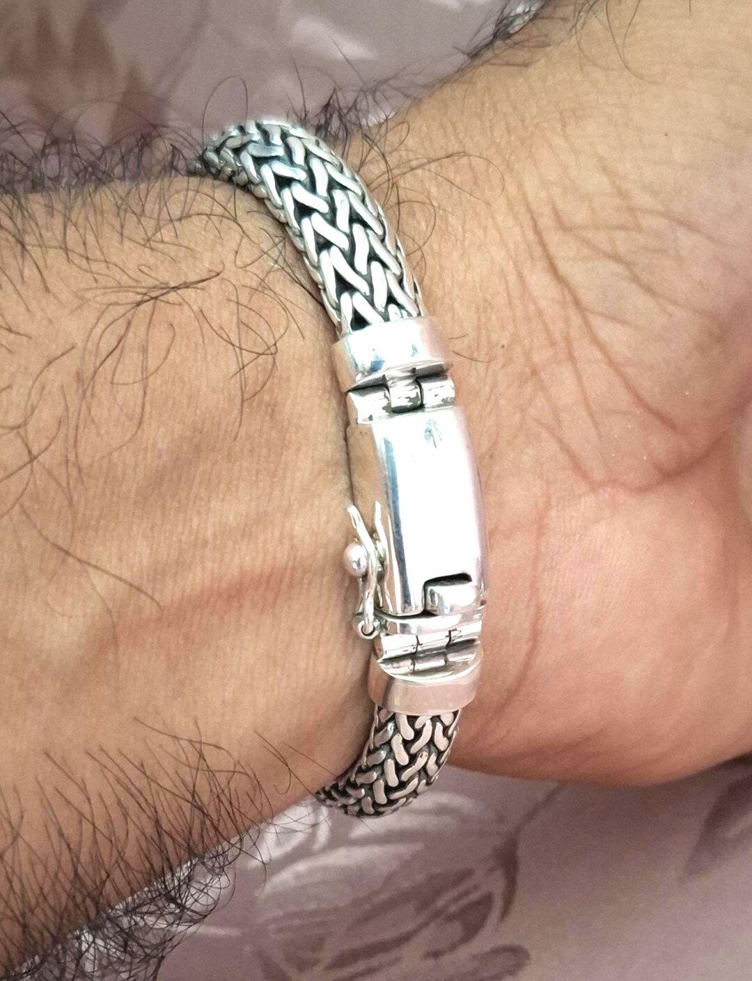 Men Silver Bracelet, 999 Silver Chain, Handmade Jewelry. - Etsy