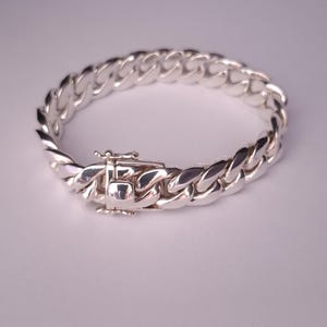 Heavy 999 Silver Biker Curb Chain Bracelet - 14mm