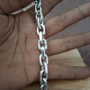 Mens 999 Silver Anchor Chain Bracelet - Heavy Biker Jewelry
