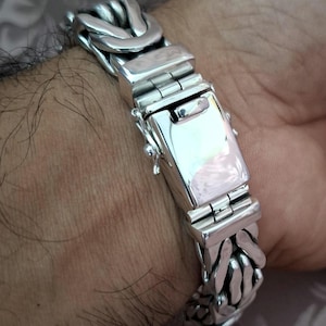 Men&#39;s silver bracelet, Byzantine Chains, gifts for mens.