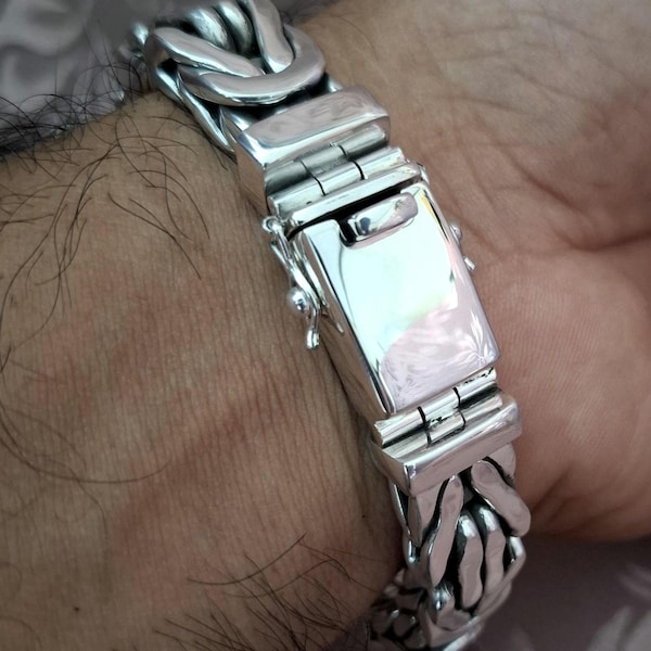Pulsera de plata para hombre, cadenas bizantinas, regalos para hombres.