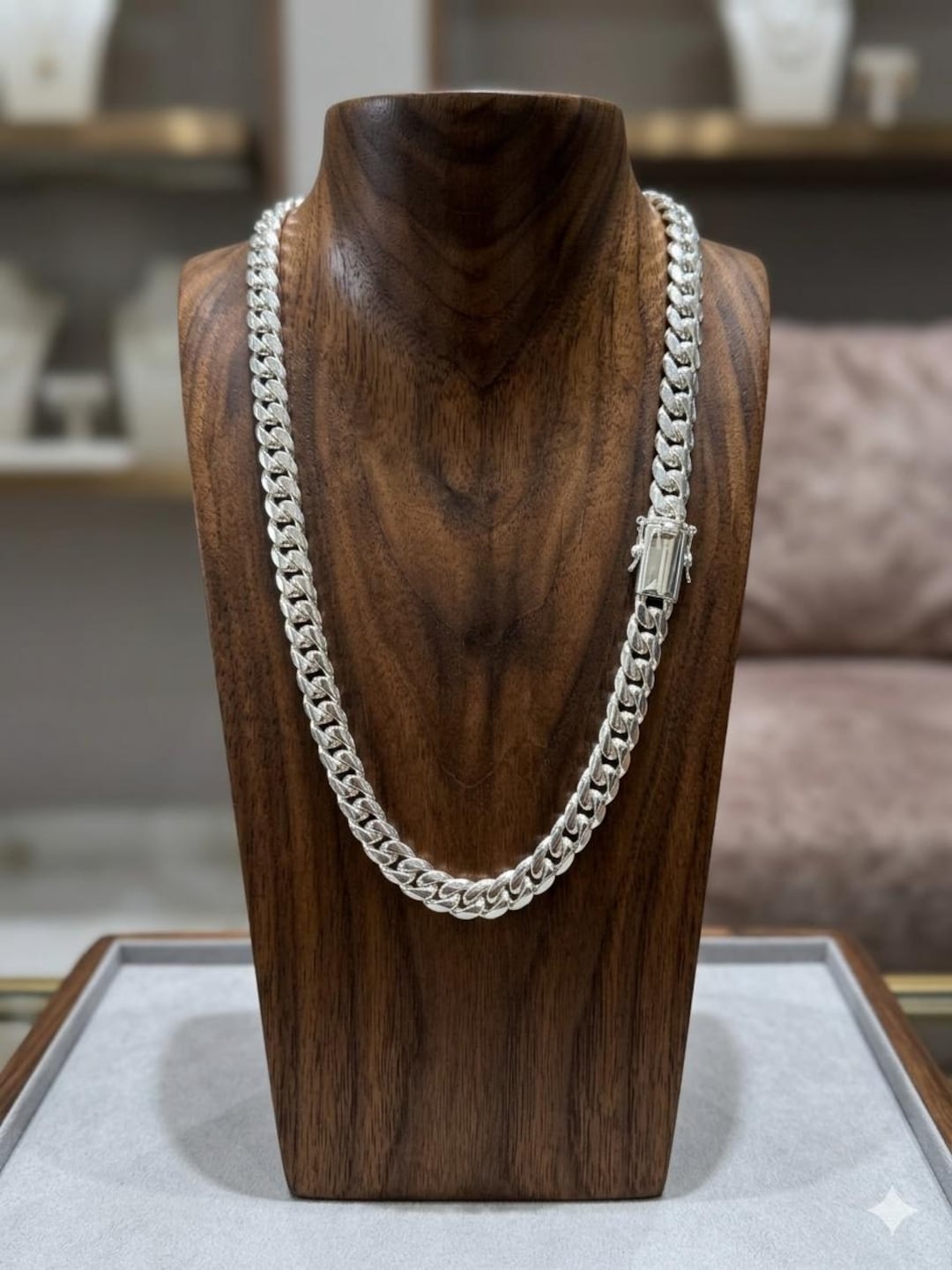 Rws Chain Men's 999 Fine Silver Curb Chain Necklace: Handmade Biker Jewelry - Etsy