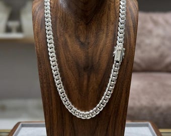 Men's 999 Fine Silver Curb Chain Necklace: Handmade Biker Jewelry