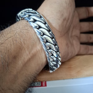 18 mm zilveren herenarmband, 999 zilveren kettingen, zware zilveren sieraden.