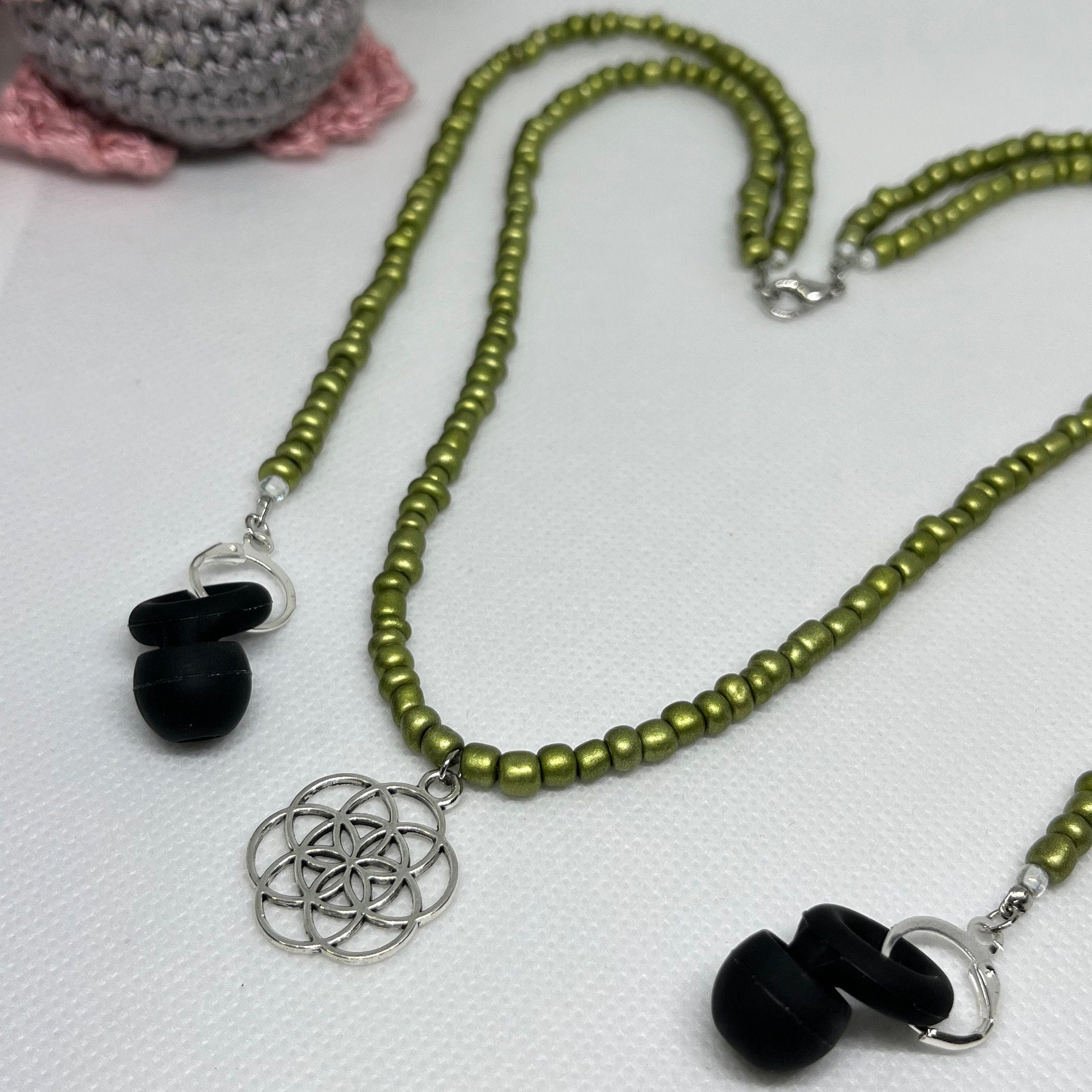 Sacred Geometry Beaded Necklace for Loop Earplug or AirPod Etsy UK