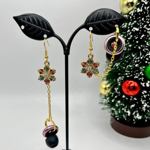 Gold Schneeflocke Ohrstöpsel Ohrringe für Loops oder AirPod Ohrhörer Halter, hypoallergene Ohrringe für Autismus, ADHD, Angst, Mütter, Konzerte
