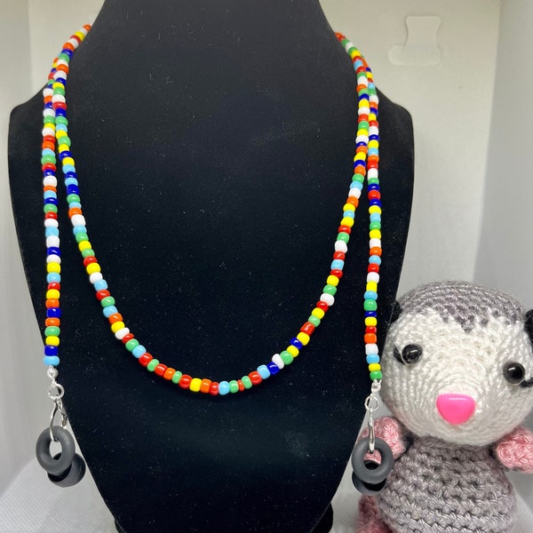 Beaded Customizable Necklace for Loop Earplug or AirPod Earbud for Autism, ADHD, sensory issues, festivals, moms, anti loss, musicians