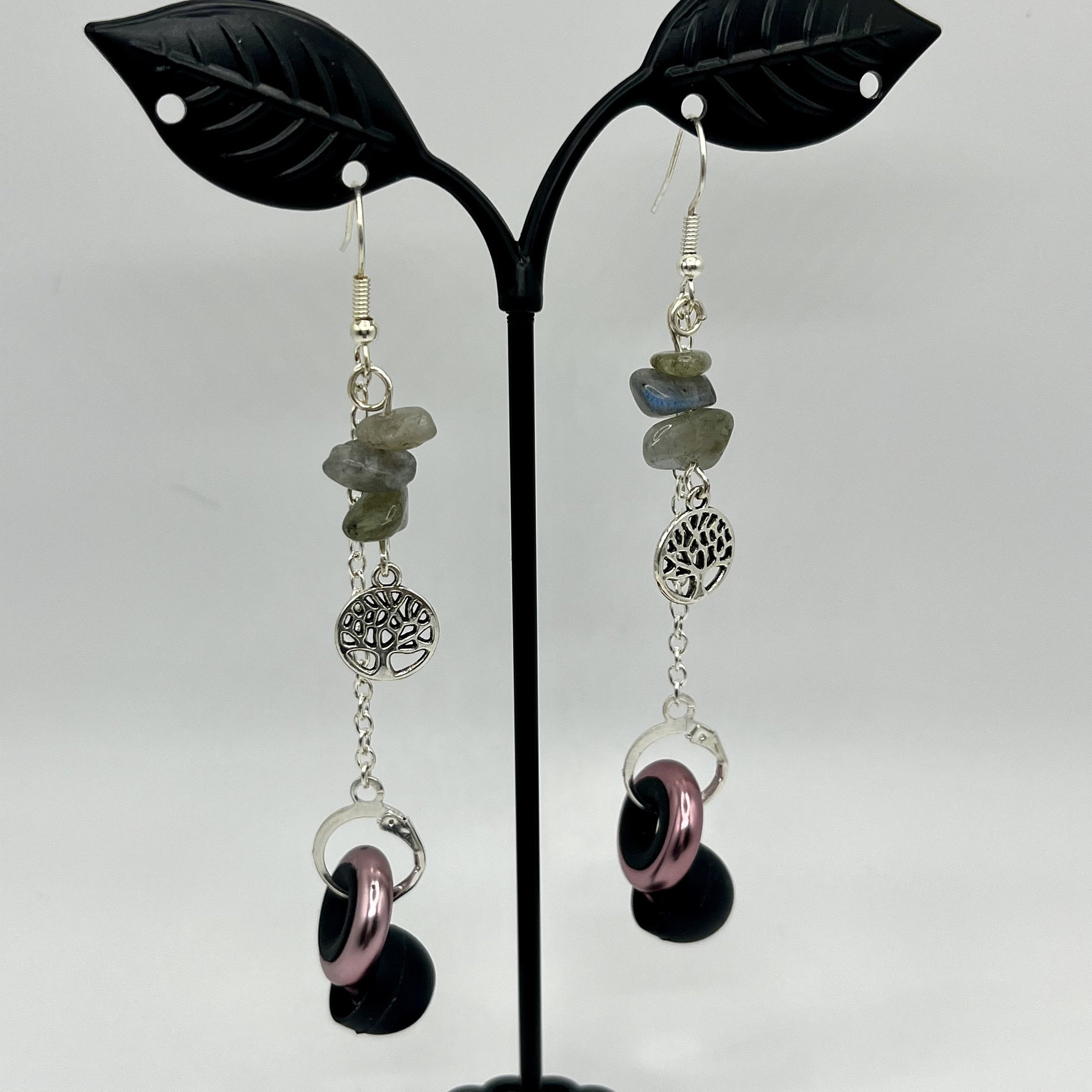 Labradorite Bodhi Tree of Life Loop Earplug or AirPod Earbud Earrings ...