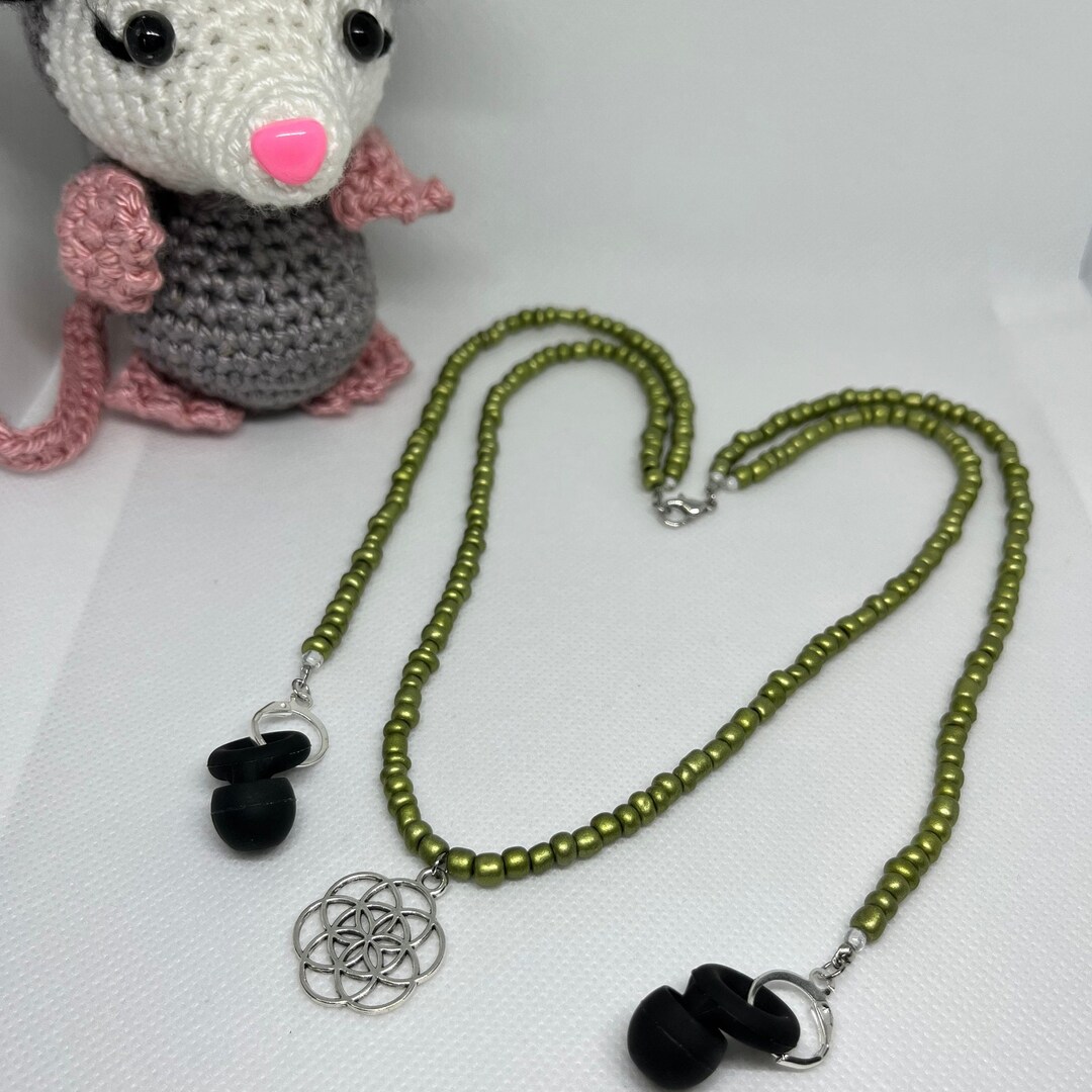 Sacred Geometry Beaded Necklace for Loop Earplug or AirPod Etsy UK