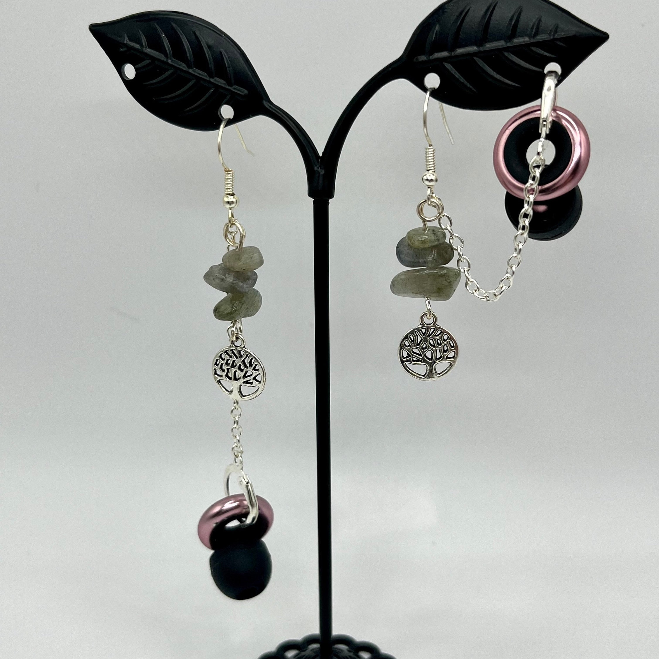 Labradorite Bodhi Tree of Life Loop Earplug or AirPod Earbud Earrings ...