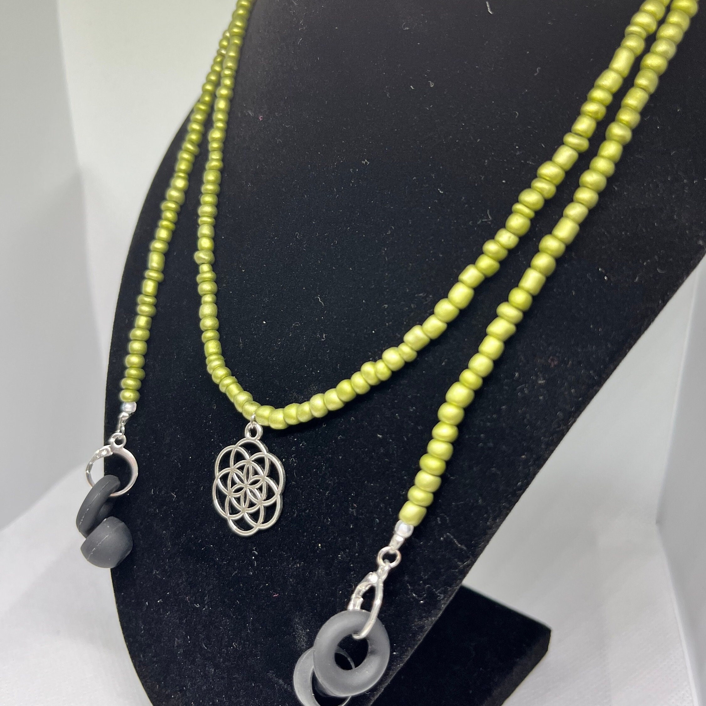 Sacred Geometry Beaded Necklace for Loop Earplug or AirPod Etsy UK