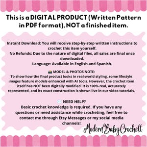 Crochet Baby Booties Pattern PDF | Converse Style Baby Shoes | Crochet Sneakers Pattern English & Spanish | Newborn Booties Digital Download image 2