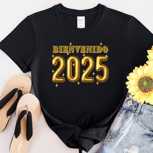 Diseños de año nuevo en español, diseños para el 2025, diseños dorados en español, diseños navideños de color dorado