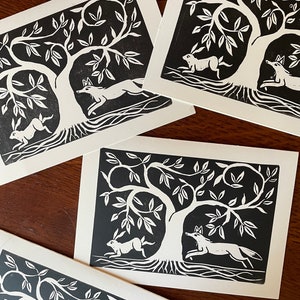 Fox and Hare Greeting Cards
