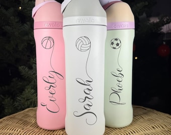 Personalized Sport Owala Tumbler with Name, Sports Team Tumbler, Soccer, Basketball, Volleyball, Softball, Tennis, Baseball, Hockey,Football