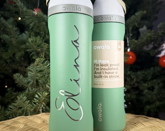 Botella de agua de acero inoxidable Owala FreeSip, botella Owala personalizada, Owala personalizada, Owala grabada, 24 oz, 32 oz, 40 oz a prueba de fugas, regalo para
