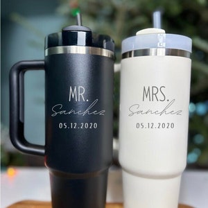 Personalized Mr. and Mrs. Stanley Tumbler, Personalized Wedding Tumbler, Bridesmaid Proposal, Gifts for Her, Party Favor, Wedding Gift