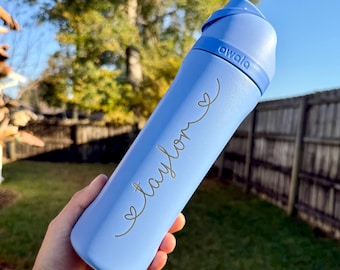 Hearts with Name Personalized Owala 24 oz Freesip Water Bottle Custom Engraved Name Stainless Steel Nonfood Gift for wife, romantic gift