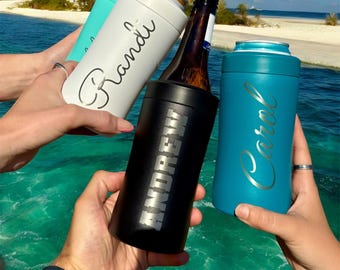 Custom Laser Engraved 3-in-1 Can Cooler, Stainless Steel Insulated Holder Fits Cans, Slim Cans, and Bottles, BRRWare BRRHolder