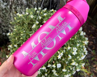 Custom Kids' Names - Personalized Owala Tumbler, Floral Mom Tumbler, Custom Name Gift, Mother's Day Gift, Gift For Mom Mama Grandma From Kid