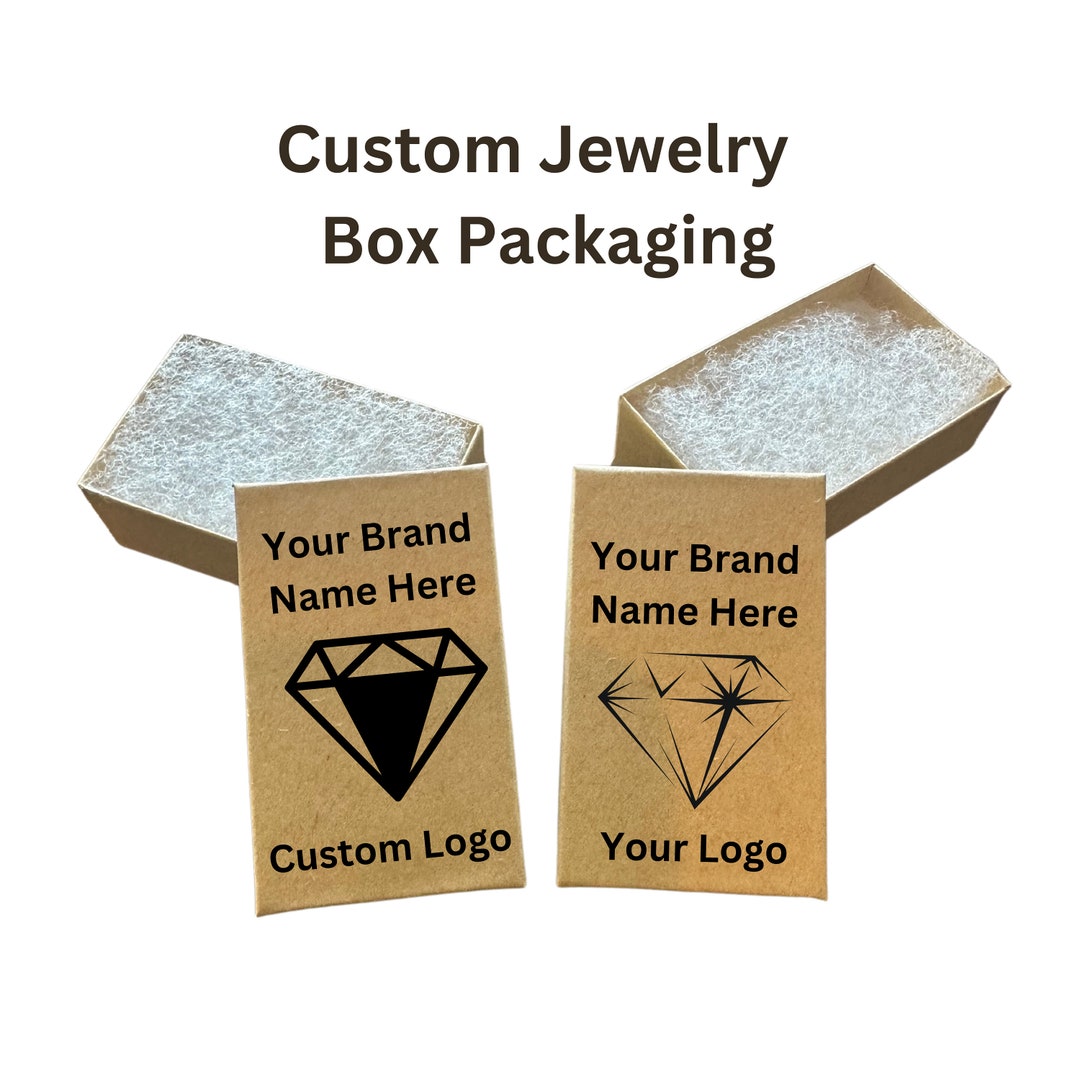 Custom Jewelry Box Packaging Kraft Box Cotton Filled Jewelry Etsy