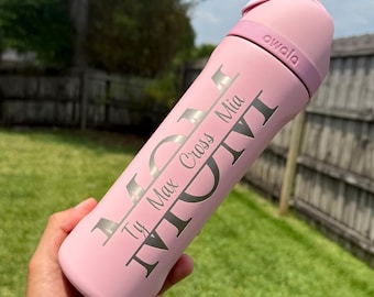 Custom Kids Names Personalized Owala Tumbler, Custom Name Gift, Mother's Day Gift, Gift For Mom Mama Grandma From Kid, Engraved