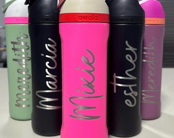 Personalized Owala Water Bottle: Engraved Stainless Steel FreeSip, 24-40oz