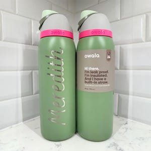 Owala FreeSip Stainless Steel Water Bottle, Personalized Owala Bottle, Custom Owala, Engraved Owala, 24oz, 32 oz, 40 oz Leakproof, Owalas