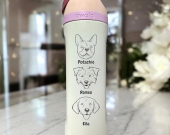 Personalized Pet Owala Water Bottle: Engraved Stainless Steel FreeSip, 24-40oz, Custom Dog Engraved Tumbler