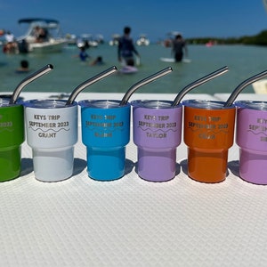 Custom Engraved Mini Tumbler: 2oz Stainless Steel Wedding Favors