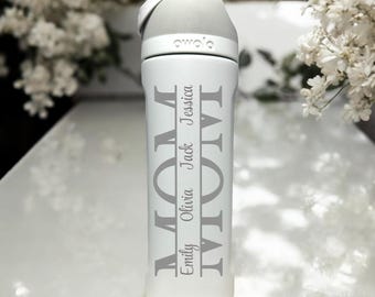 Vaso Owala personalizado: nombres personalizados para niños, regalo floral para mamá