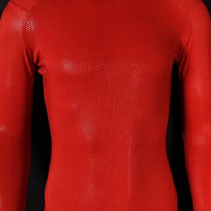 Traje personalizado inspirado en Deadpool, disfraz de superhéroe de spandex rojo mate para cosplay, traje hecho a mano.