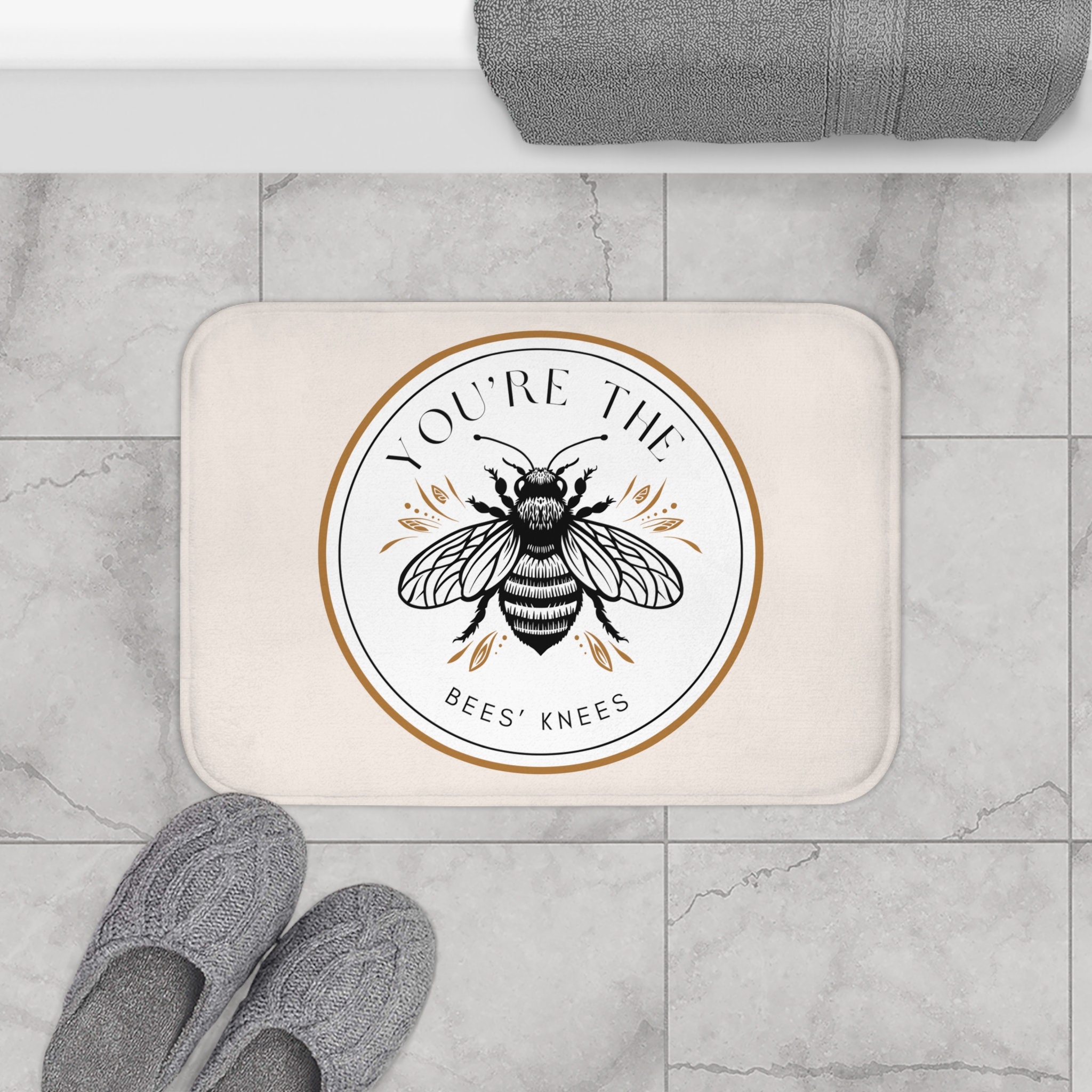 Bath Mat, Bumble Bee Mat, Bumble Bee Décor, Bee Hive Mat, Memory