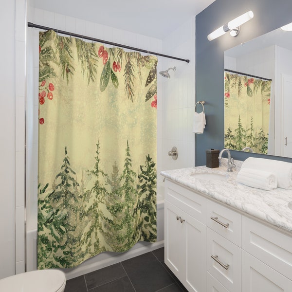 Cabin Shower Curtain Etsy