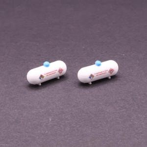 N Scale Large LP Gas Tank, 3D Printed, Painted (Set of 2) - 1:160