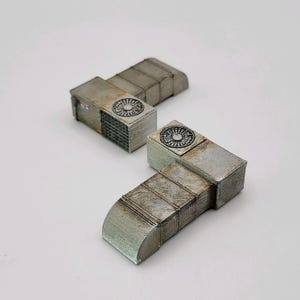 HO Scale 1:87 Set of 2 HVAC Ducts and AC,  Roof Detail Accessory for Model Buildings, Painted Weathered