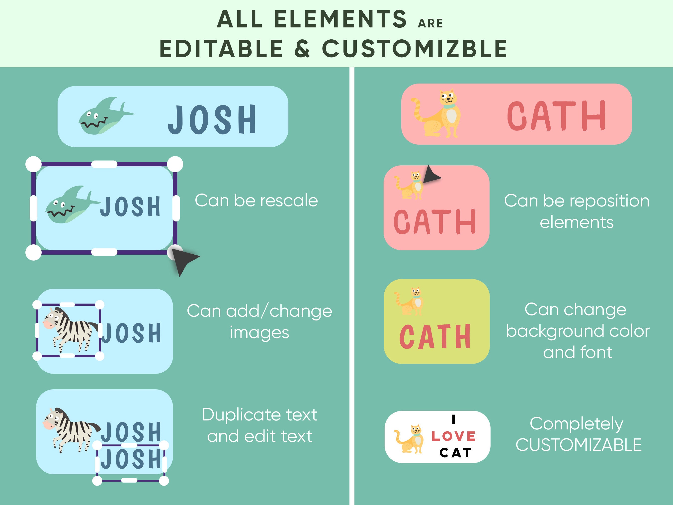 PASTEL Name Label School/ DAYCARE Supply Labels Digital Download