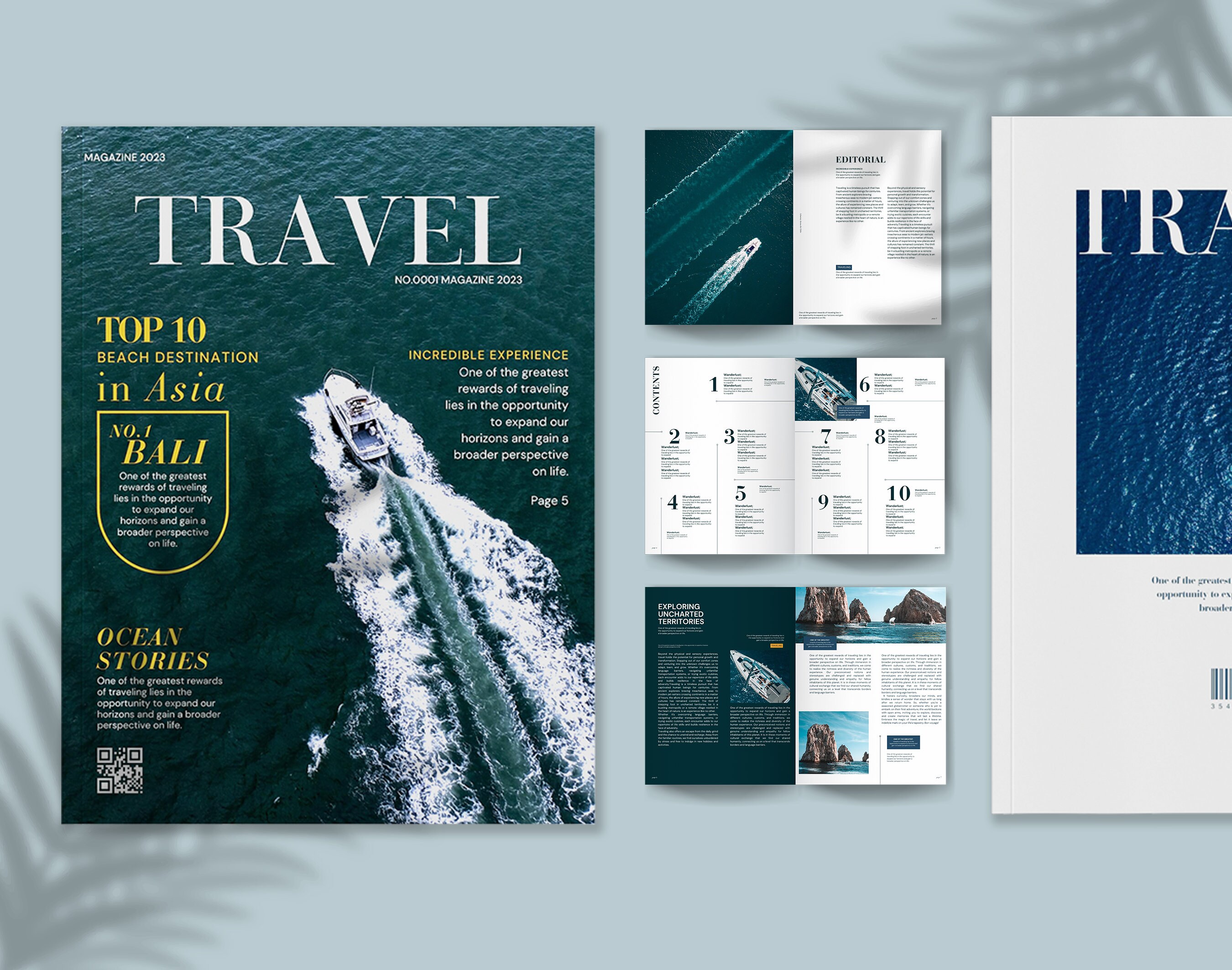 Modern Travel Magazine Layout|us Letter Layout Template|business Travel ...
