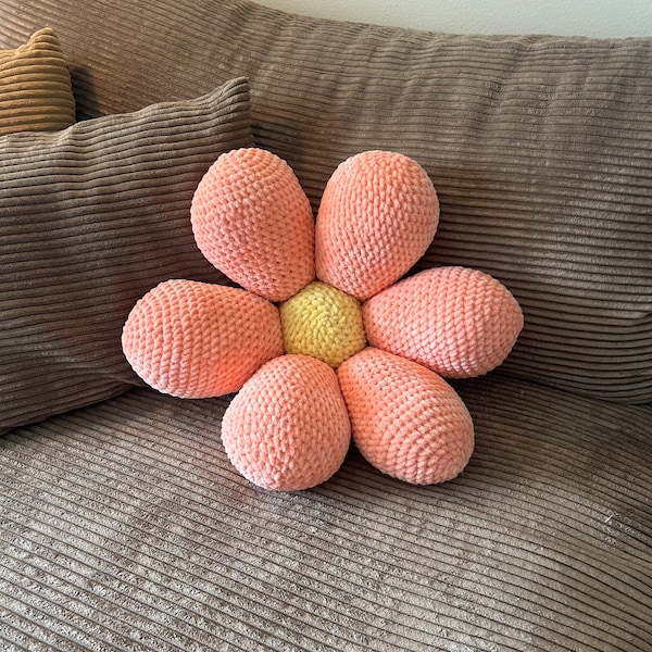 Pink Flower Pillow Etsy