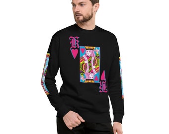 Sudadera Rey de Corazones: Ropa urbana unisex con cuello redondo