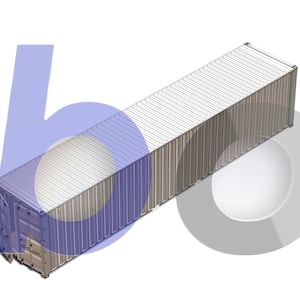 40-Fuß-Standardfrachtcontainer, Maßstab 1:25, 3D-Druck-STL-Datei, 3MF-farbig, digitaler Download