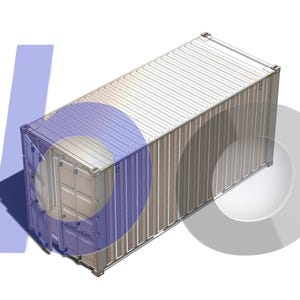20-Fuß-High-Cube-Frachtcontainer, Maßstab 1:25, 3D-Druck-STL-Datei, 3MF-farbig, digitaler Download
