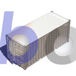 20-Fuß-Standardfrachtcontainer, Maßstab 1:25, 3D-Druck-STL-Datei, 3MF-farbig, digitaler Download