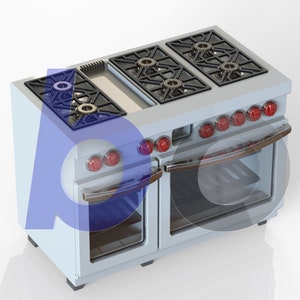 Cuisinière à l'échelle 1:6 Table de cuisson Table de cuisson supérieure Meubles mobiles Maison de poupée miniature DIY Fichier en téléchargement numérique STL Impression 3D Enfant Adulte