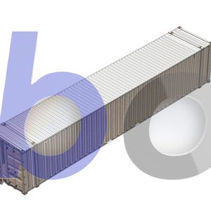 45-Fuß-Standardfrachtcontainer, Maßstab 1:25, 3D-Druck-STL-Datei, 3MF-farbig, digitaler Download