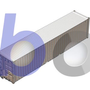 Container 40' High Cube Ship Shipping Cargo 1/25 Scale (3D Print File STL Plan Digital Download) (1:25)