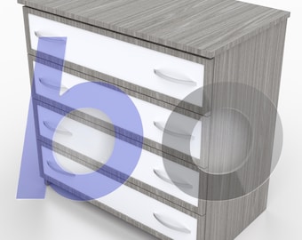 Kommode im Maßstab 1:12, Schlafzimmermöbel, Puppenhausminiaturen, 3D-Druck (STL, 3MF, farbig), digitale Download-Datei, DIY-Puppe